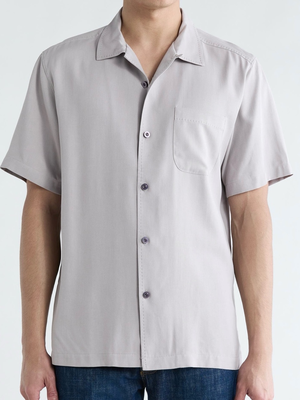 TOMMY BAHAMA Grey Silk Button Front Camp Shirt Size XL